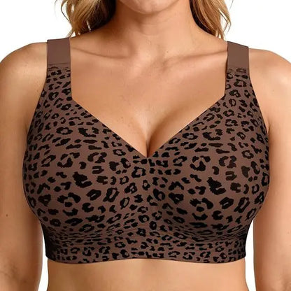 Leopard Print Seamless Support Bra