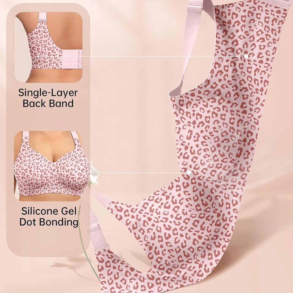 Leopard Print Seamless Support Bra