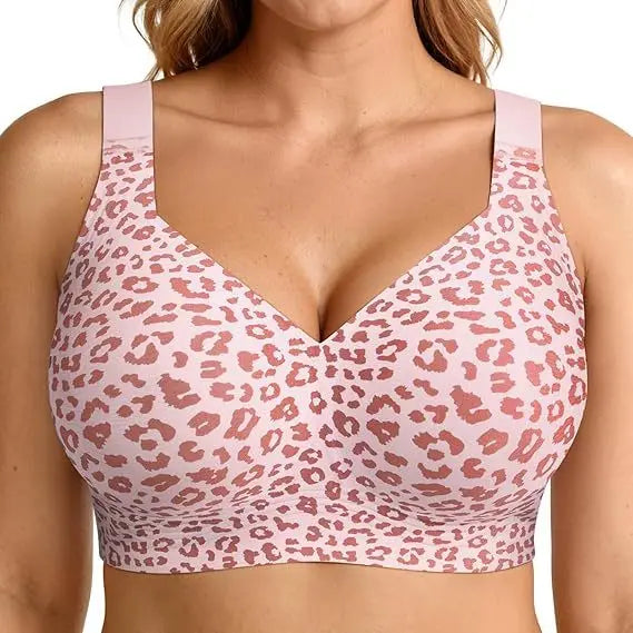 Leopard Print Seamless Support Bra