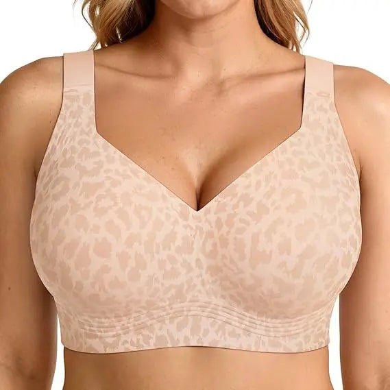 Leopard Print Seamless Support Bra