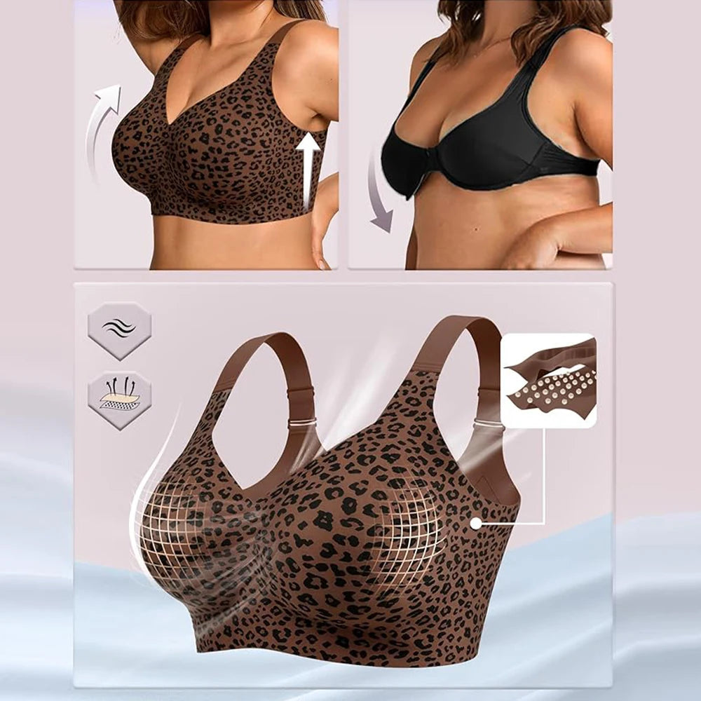 Leopard Print Seamless Support Bra