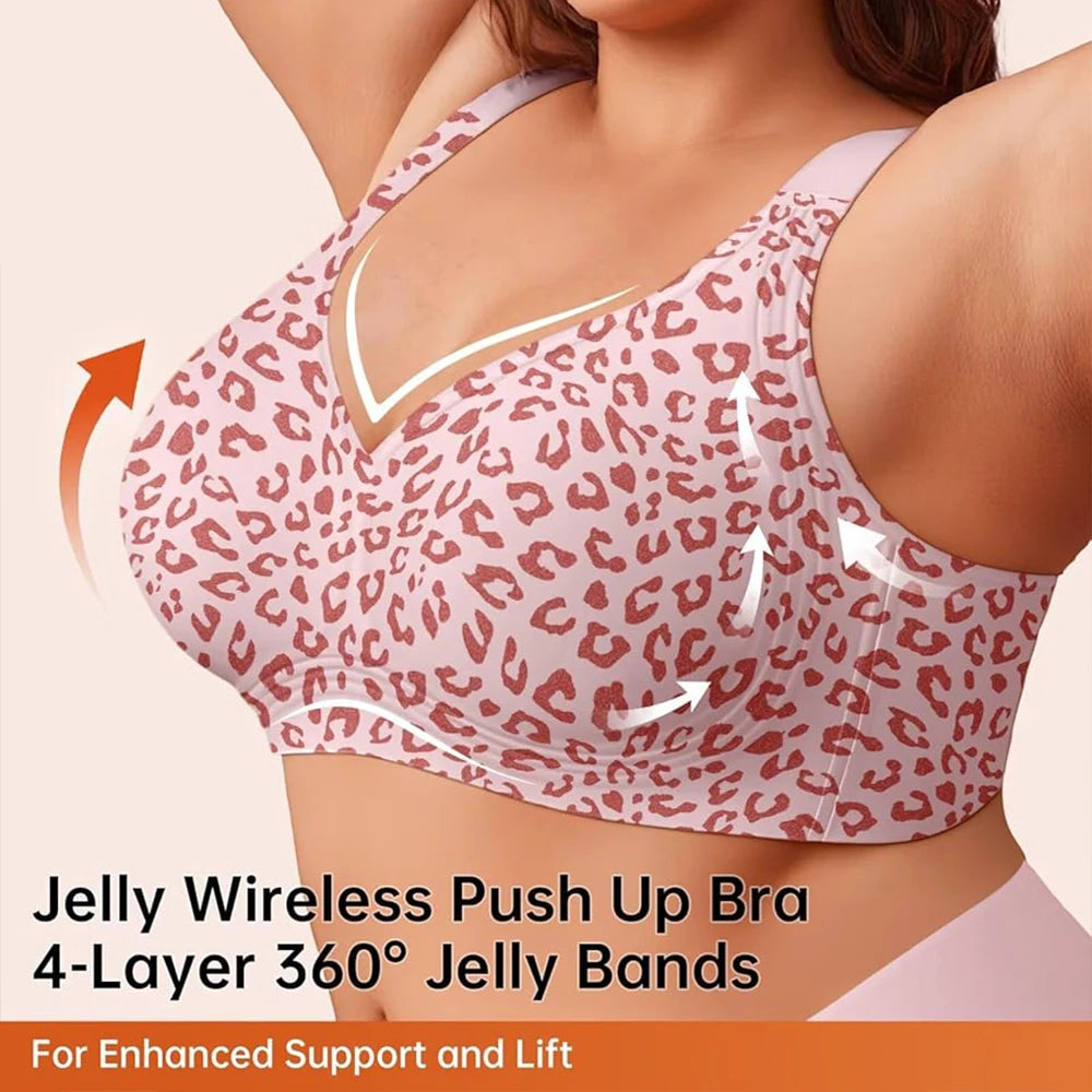 Leopard Print Seamless Support Bra